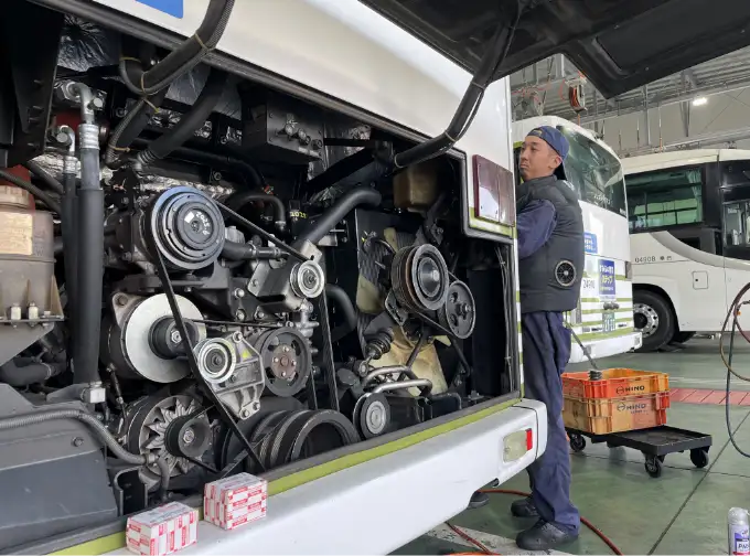 臨時作業中（サーモスタット交換前）